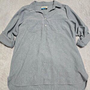 Magellan Light Blue Button Front Tunic Top size Large NWOT